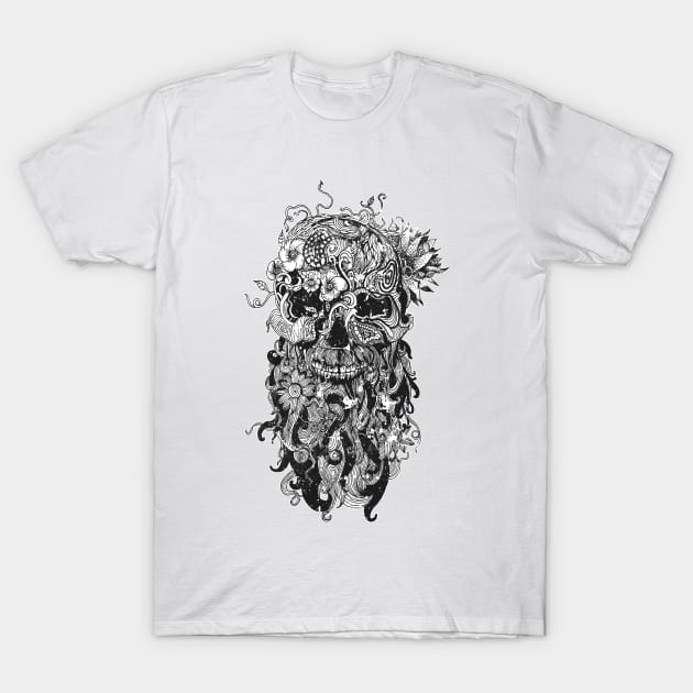 flower skull T-Shirt by francuzf89